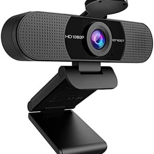 1080P Webcam with Microphone, eMeet C960 Web Camera, 2 Mics Streaming Webcam with Privacy Cover, 90°View Computer Camera, Plug&Play USB Webcam for Calls/Conference, Zoom/Skype/YouTube, Laptop/Desktop